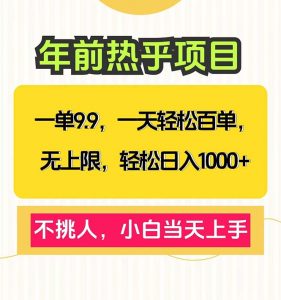 一单9.9，一天百单无上限，不挑人，小白当天上手，轻松日入1000+-创纪