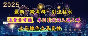 最新“跨年群”引流,流量非常猛,单日引流两人满人群,立马操作立马见效【揭秘】-创纪
