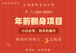 日入1000+ 娱乐项目 全国市场均有很大利润 长久稳定 新手当日变现-创纪