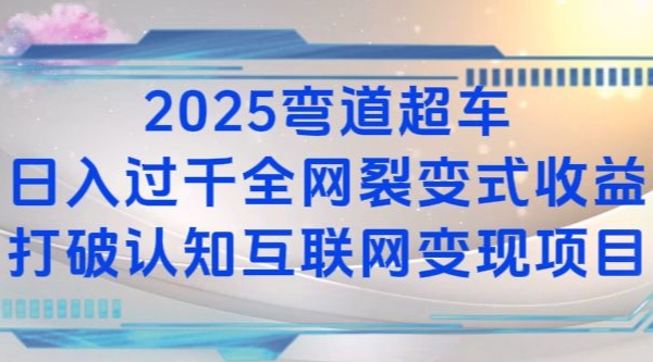 2025弯道超车日入过K全网裂变式收益打破认知互联网变现项目【揭秘】-创纪