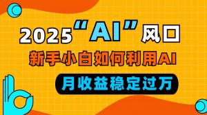 2025“ AI ”风口，新手小白如何利用ai，每月收益稳定过万-创纪