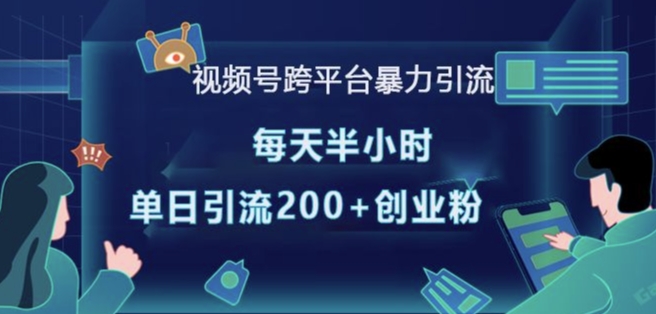 视频号跨平台暴力引流,每天半小时,单日引流200+精准创业粉-创纪