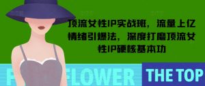 顶流女性IP实战班，流量上亿情绪引爆法，深度打磨顶流女性IP硬核基本功-创纪