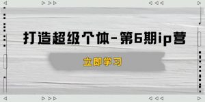 打造 超级个体-第6期ip营：商业认知,产品设计,成交演练,解决知识变现难题-创纪