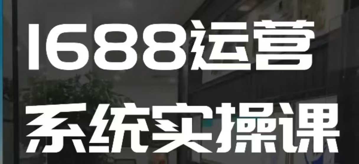 1688高阶运营系统实操课，快速掌握1688店铺运营的核心玩法-创纪