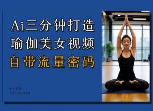 Ai3分钟打造瑜伽美女视频，自带流量密码-创纪