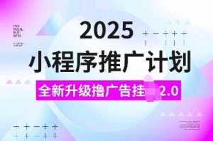 2025小程序推广计划,全新升级撸广告挂JI2.0玩法,日入多张,小白可做【揭秘】-创纪