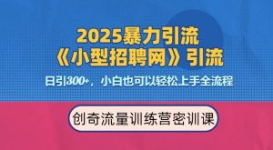 2025最新暴力引流方法，招聘平台一天引流300+，日变现多张，专业人士力荐-创纪