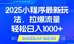 2025年小程序最新玩法，流量直接拉爆，单日稳定变现1000+-创纪