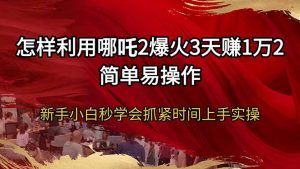 怎样利用哪吒2爆火3天赚1万2简单易操作新手小白秒学会抓紧时间上手实操-创纪