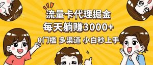 流量卡代理掘金,0门槛,每天躺赚3000+,多种推广渠道,新手小白轻松上手-创纪