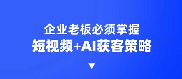 企业短视频AI获客霸屏流量课，6步短视频+AI突围法，3大霸屏抢客策略-创纪