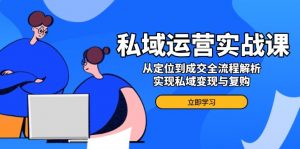 私域运营实战课,从定位到成交全流程解析,实现私域变现与复购-创纪