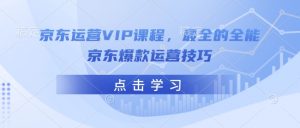 京东运营VIP课程，最全的全能京东爆款运营技巧-创纪