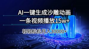 AI一键生成沙雕动画一条视频播放15Wt轻轻松松月入30000+-创纪
