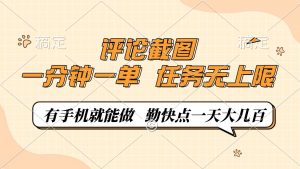 评论截图，一分钟一单，有手机就能做，任务无上限，轻松一天大几百-创纪