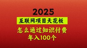 2025项目天花板，普通怎么通过知识付费翻身，年入百个【揭秘】-创纪