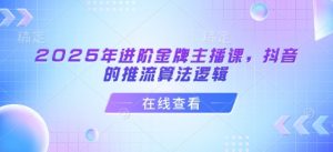 2025年进阶金牌主播课，抖音的推流算法逻辑-创纪
