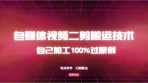 详细教你自媒体视频二剪搬运技术，自己加工100%过原创，无脑搬运-创纪
