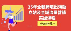 25年全新跨境出海独立站及全域流量营销实操课程，跨境电商独立站TIKTOK全域营销普货特货玩法大全-创纪