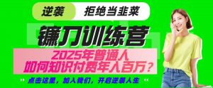 镰刀训练营超级IP合伙人，25年普通人如何通过“知识付费”实现逆袭-创纪