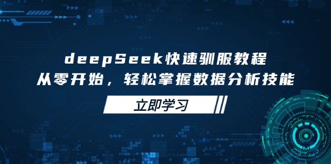 deepSeek快速驯服教程，从零开始，轻松掌握数据分析技能-创纪