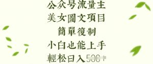流量主长期收益项目，美女图片简单复制，小白也能上手，轻松日入5张-创纪