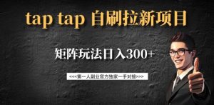 taptap拉新自刷项目,一个新用户14元,矩阵玩法日入300+-创纪