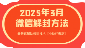 2025年3月微信解封方法 最新跳辅助核对技术【小伙伴亲测】-创纪