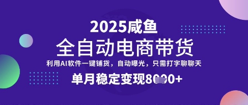 全网首发【闲鱼全自动电商带货】三年磨一剑，一朝露锋芒，单月稳定变现8k+【揭秘】-创纪