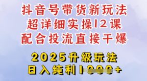 2025全新升级抖音带货玩法，一天纯利四位数，从剪辑到选品再到发布投流，超详细玩法揭秘-创纪