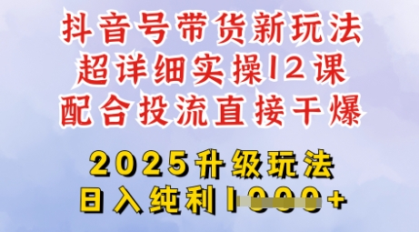 2025全新升级抖音带货玩法，一天纯利四位数，从剪辑到选品再到发布投流，超详细玩法揭秘-创纪