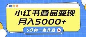 小红书字幕作品玩法，商单变现月入5000+，5分钟一条作品-创纪
