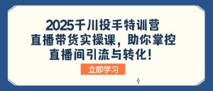 2025千川投手特训营：直播带货实操课，助你掌控直播间引流与转化！-创纪