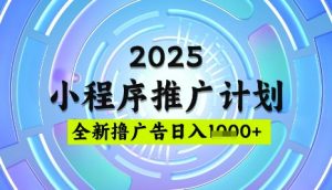 2025微信小程序推广计划,撸广告玩法,日均5张,稳定简单【揭秘】-创纪