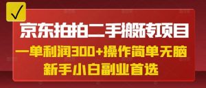 京东拍拍二手搬砖项目，一单纯利润3张，操作简单，小白兼职副业首选-创纪