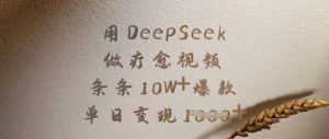 用DeepSeek做疗愈视频，条条10W+爆款，单日变现多张-创纪
