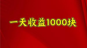 一天收益1000+ 稳定项目，可以做视频号，也可以做快手抖音-创纪