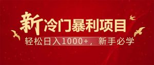 项目名称：每天一小时，轻松到手1000，冷门赚钱项目！-创纪