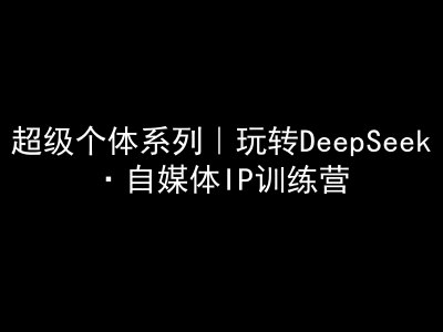 超级个体系列，玩转DeepSeek·自媒体IP训练营，deepseek教程-创纪