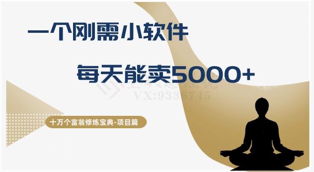 十万个富翁修炼宝典之17.一个刚需小软件，每天能卖5000+-创纪