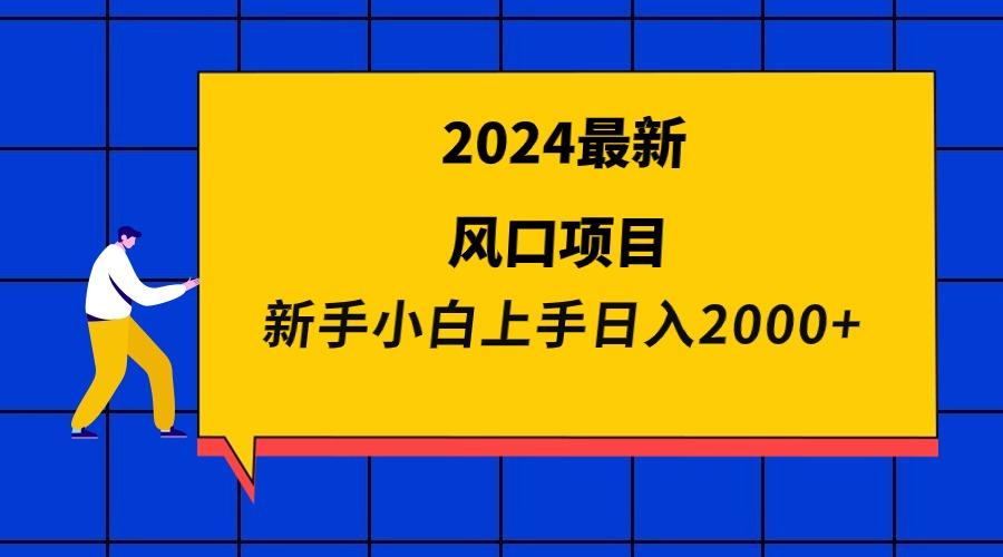 (9483期)2024最新风口项目 新手小白日入2000+-创纪