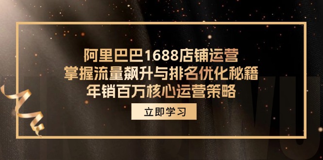 阿里巴巴1688店铺运营，掌握流量飙升与排名优化秘籍 年销百万核心运营策略-创纪