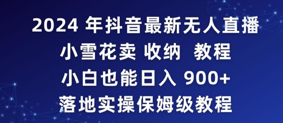 2024年抖音最新无人直播小雪花卖收纳教程，小白也能日入900+落地实操保姆级教程【揭秘】-创纪