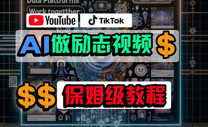 利用AI制作励志视频，在YouTube和TikTok赚钱，小白可做(附工具-创纪
