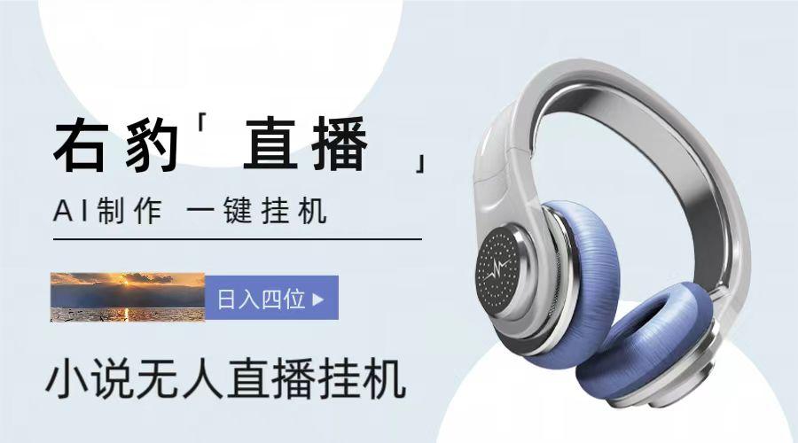 右豹小说无人直播挂机吸金项目,简单易行收益稳定, 月入1000+-创纪