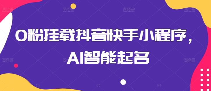 0粉挂载抖音快手小程序，AI智能起名-创纪