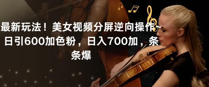 最新玩法！美女视频分屏逆向操作~日引600加色粉，日入700加，条条爆【揭秘】-创纪