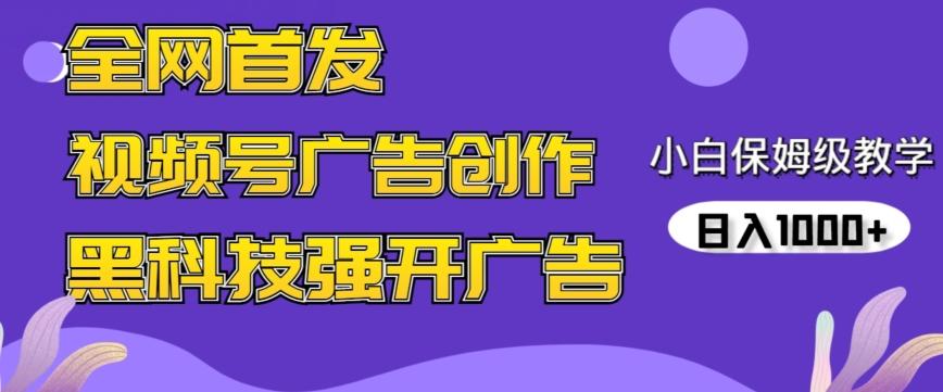 全网首发蝴蝶号广告创作，用AI做视频，黑科技强开广告，小白跟着做，日入1000+【揭秘】-创纪