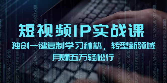 短视频IP实战课，独创一键复制学习秘籍，转战新领域，月赚五万轻松行-创纪